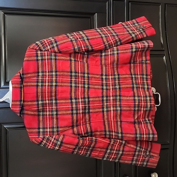 *BNWT* Talbots wool blend red tartan plaid blazer! - Picture 6 of 7